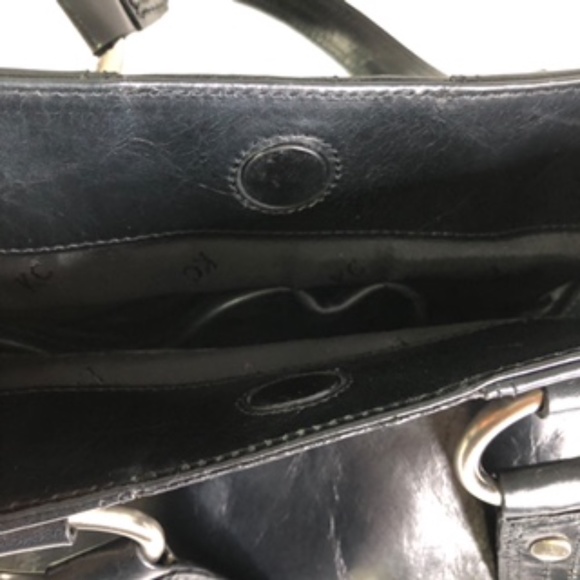 Kenneth Cole Handheld Black Genuine Leather Silver hardware Handbag - Picture 8 of 13